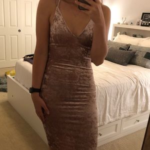Pink velvet dress